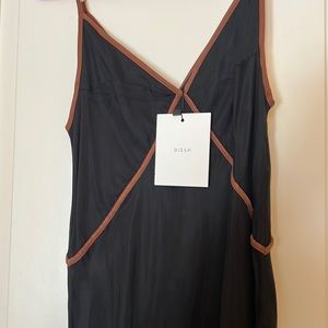 Dissh - Marco Black Binding Midi Dress NWT black/tan